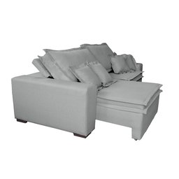 Sofá Retrátil e Reclinável com Molas Cama Inbox Premium 2,92M Tecido em Linho Cinza Claro - 8 Sofá Retrátil e Reclinável com Molas Cama Inbox Premium 2,92M Tecido em Linho Cinza Claro - 8