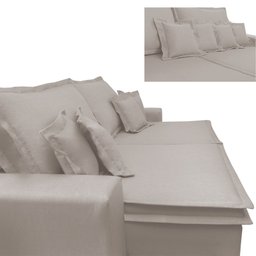 Sofá Retrátil e Reclinável com Molas Cama Inbox Premium 3,12M Tecido em Linho Bege Claro - 5