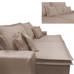 Sofá Retrátil e Reclinável com Molas Cama Inbox Premium 3,12M Tecido em Linho Bege Escuro - 5