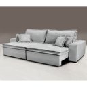 Ver imagem 1 de Sofá Retrátil e Reclinável com Molas Cama Inbox Premium 3,12M Tecido em Linho Cinza Claro