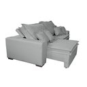 Ver mais imagens de Sofá Retrátil e Reclinável com Molas Cama Inbox Premium 3,12M Tecido em Linho Cinza Claro