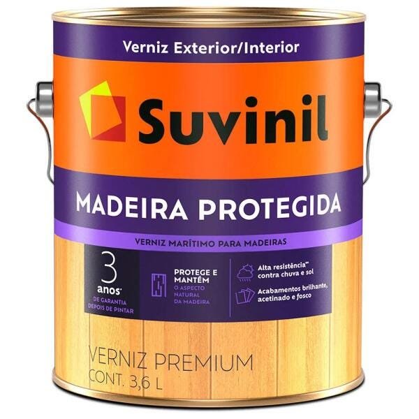 Verniz Maritimo para Madeira Brilhante 3,6L Suvinil - 1