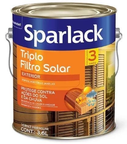 Verniz Triplo Filtro Solar Brilhante 3,6L Incolor Sparlack