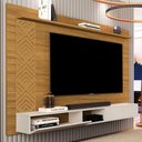 Ver imagem 2 de Painel Suspenso para TV Roma 60 pol 170cm MDF Nature para Sala Milani Movelaria