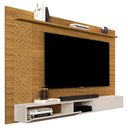 Ver imagem 1 de Painel Suspenso para TV Roma 60 pol 170cm MDF Nature para Sala Milani Movelaria