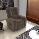 Ver imagem 2 de Poltrona Reclinável Mx-7 Azera Veludo Marrom com Encosto Acolchoado Loja Sheep