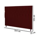 Ver imagem 2 de Cabeceira Estofada Box Casal Queen Size Encosto para Cama Ram 1500 164x126 Cm Marsala