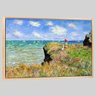 Quadro Reprodução Monet Penhasco 95x63 Moldura Natural - 1