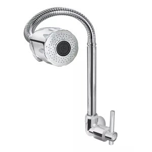 Torneira Gourmet de Parede Metal Cromado Flexível e com Jato Ajustável para Cozinha
