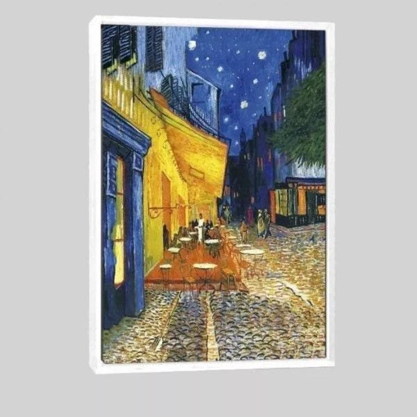 Quadro Reprodução Terraço Do Café 95x63 Moldura Branca - 1