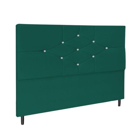 Cabeceira Estofada Solteiro 90cm Virgínia Suede Azul Tiffany