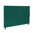 Ver imagem 1 de Cabeceira Estofada Solteiro 90cm Virgínia Suede Azul Tiffany