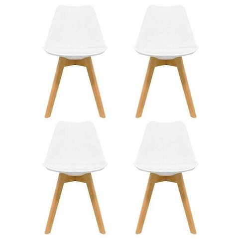 Kit 4 Cadeiras Moscou Sala de Jantar Branco -