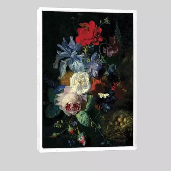 Quadro Reprodução Glass Vase 63x95 Moldura Branca - 1