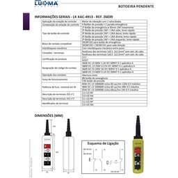 Botoeira Pendente Xac 4913 4bot+1 Emerg 2 Velocidades Lukma - 2