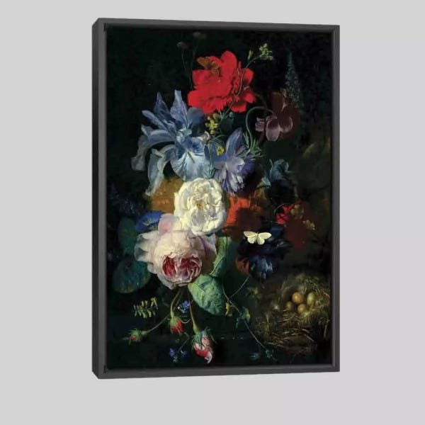 Quadro Reprodução Glass Vase 63x95 Moldura Preta - 1