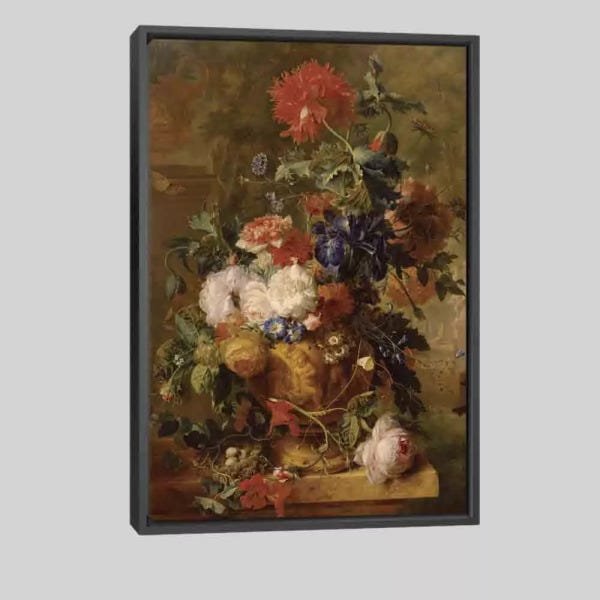Quadro Reprodução Flowers 63x95 Moldura Preta - 1