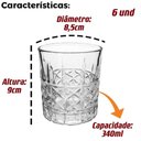 Ver imagem 2 de Jogo de 6 Copos Baixos para Whisky Vidro 340 Ml Bread - Mimo