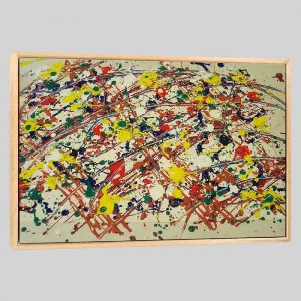 Quadro Reprodução Pollock Xx 95x63 Moldura Natural - 1