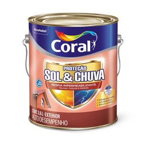 Coral Proteção Sol e Chuva Resina Impermeabilizante Incolor 3,6L