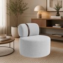 Ver imagem 2 de Poltrona Orgânica Moderna Decorativa para Sala Bouclé:Bouclé Cinza