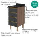Ver imagem 4 de Balcão com Tampo 4 Gavetas MDF 40 cm Kali 1641022 Carvalho Toq Chumbo Nicioli