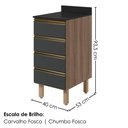Ver imagem 3 de Balcão com Tampo 4 Gavetas MDF 40 cm Kali 1641022 Carvalho Toq Chumbo Nicioli