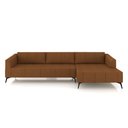 Ver imagem 7 de Sofá Bipartido Sala de Estar Kiara 292cm Chaise Direito Pés de Ferro Couro Caramelo G52 - Gran Belo