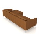 Ver imagem 6 de Sofá Bipartido Sala de Estar Kiara 292cm Chaise Direito Pés de Ferro Couro Caramelo G52 - Gran Belo