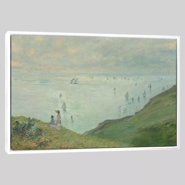 Quadro Reprodução Cliffs At Pourville 95x63 Moldura Branca - 1