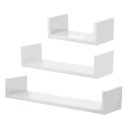 Ver imagem 2 de Kit 3 Nicho Prateleira U 20/30/40 Branco Mdf Decorativo Livros Sala Quarto Cozinha