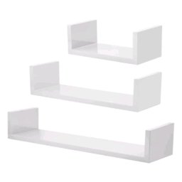 Kit 3 Nicho Prateleira U 20/30/40 Branco Mdf Decorativo Livros Sala Quarto Cozinha - 2