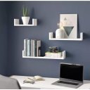 Ver imagem 1 de Kit 3 Nicho Prateleira U 20/30/40 Branco Mdf Decorativo Livros Sala Quarto Cozinha