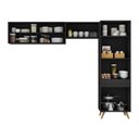 Ver imagem 5 de Armário Cozinha Modulada Compacta com Vidros 302cm 3 Peças Veneza Multimóveis Mp2299