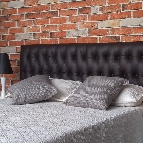 CABECEIRA PAINEL VINTAGE CORINO MARROM CASAL 140 X 60 RBL
