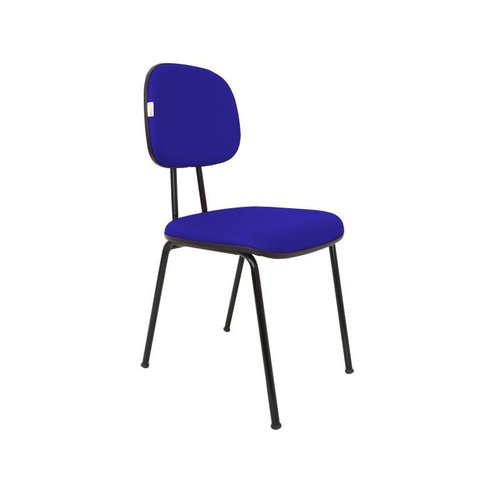 Cadeira Fixa Secretaria Bolt - Couro Sintetico Corano - Azul