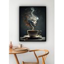 Ver imagem 2 de Quadro Decorativo Xícara Quente Mulher - 70x50cm:moldura Preta