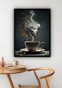 Ver imagem 2 de Quadro Decorativo Xícara Quente Mulher - 70x50cm:moldura Preta