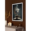 Ver imagem 1 de Quadro Decorativo Xícara Quente Mulher - 70x50cm:moldura Preta