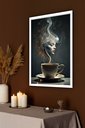 Ver imagem 1 de Quadro Decorativo Xícara Quente Mulher - 70x50cm:moldura Preta