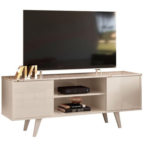 Rack Bancada para Tv 55 Polegadas Líbano Calacata-off White