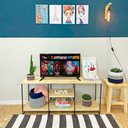 Ver imagem 1 de Rack de Tv Industrial de Ferro 1,20m Natural e Preto