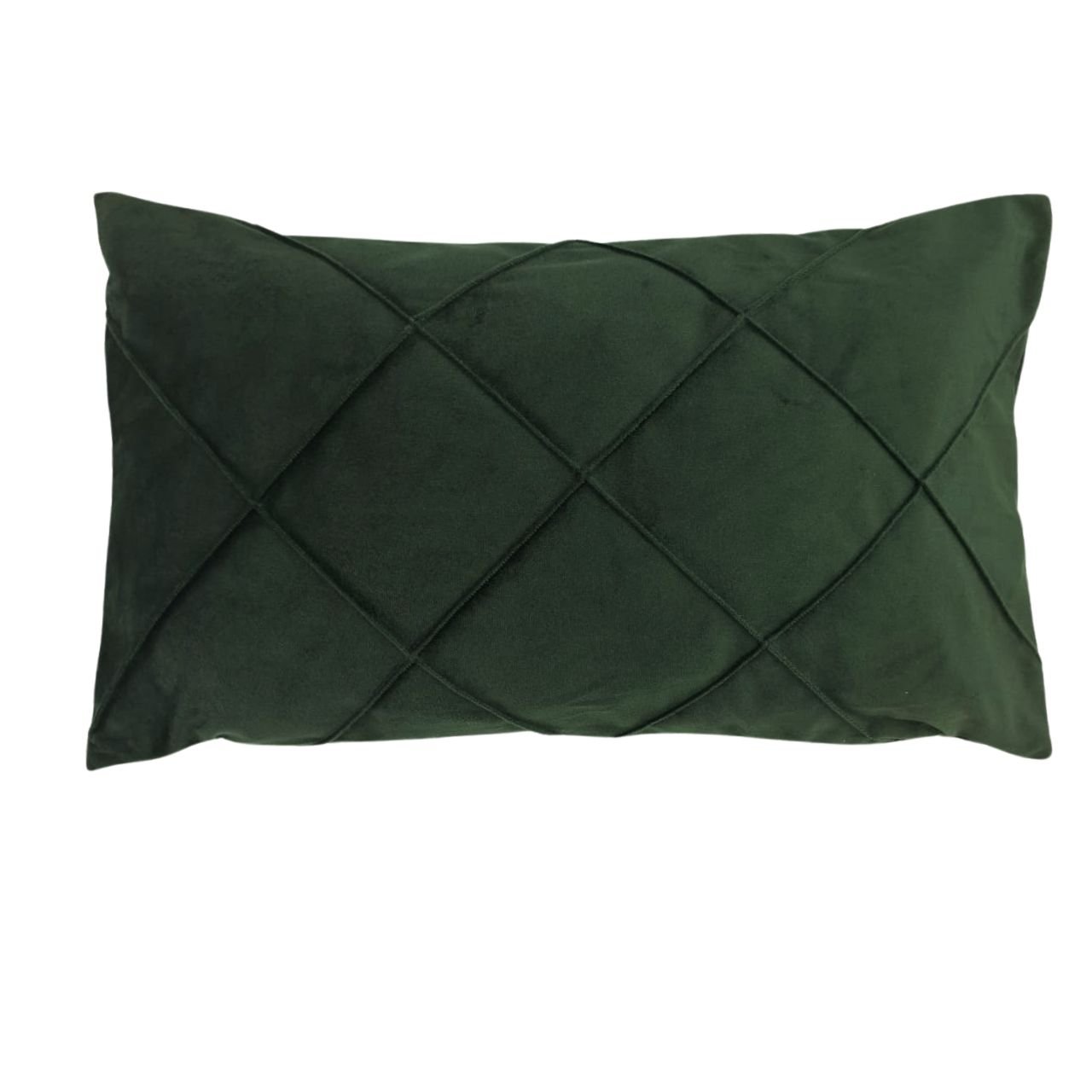 Capa Almofada Veludo Retangular Baguete 30x50 - Verde Escuro