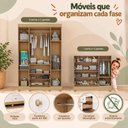 Ver imagem 5 de Quarto de Bebê Completo com Berço Americano 3 em 1/Guarda-Roupa/Cômoda Flor Multimóveis MP4939