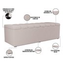 Ver imagem 6 de Kit Cabeceira Cama Box Casal King 195cm com Calçadeira Baú Dália W01 Linho Cru - Lyam