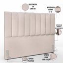 Ver imagem 5 de Kit Cabeceira Cama Box Casal King 195cm com Calçadeira Baú Dália W01 Linho Cru - Lyam
