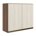 Ver imagem 1 de Armario Aereo 2 Portas Mdf 80 Cm Kali 12211 Carvalho Toq Bianco Toq Nicioli