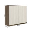 Ver imagem 3 de Armario Aereo 2 Portas Mdf 80 Cm Kali 12211 Carvalho Toq Bianco Toq Nicioli