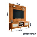 Ver imagem 3 de Rack Bancada Cairo com Painel para Tv até 75 Polegadas 1,79m Avante Cedro Ripado Impressão 3d Edn