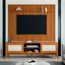 Ver imagem 2 de Rack Bancada Cairo com Painel para Tv até 75 Polegadas 1,79m Avante Cedro Ripado Impressão 3d Edn